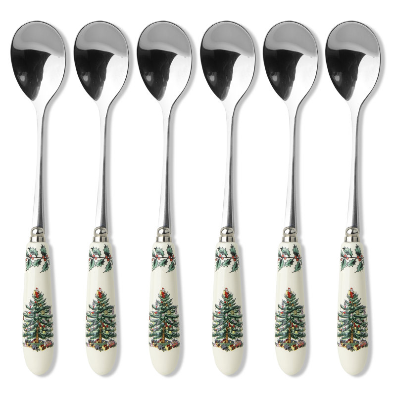 Spode Christmas Tree Teaspoons 6"