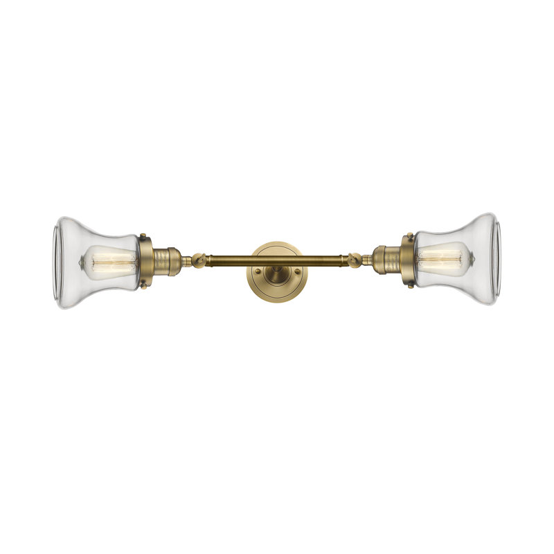 Éclairage de salle de bain à intensité variable 2 lumières Lauria, Transparent, Ampoule incandescente rétro de 60 watts