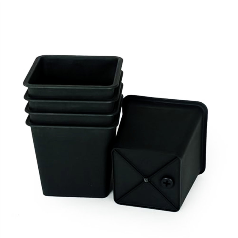 Pot de plante de jardin 7,9 "carré - pots de jardin en plastique avec drainage