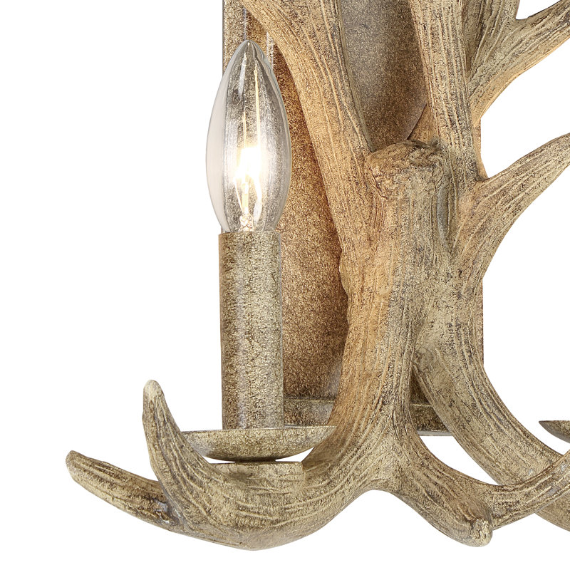 Littleton Iron Candle Wall Light, White Oak