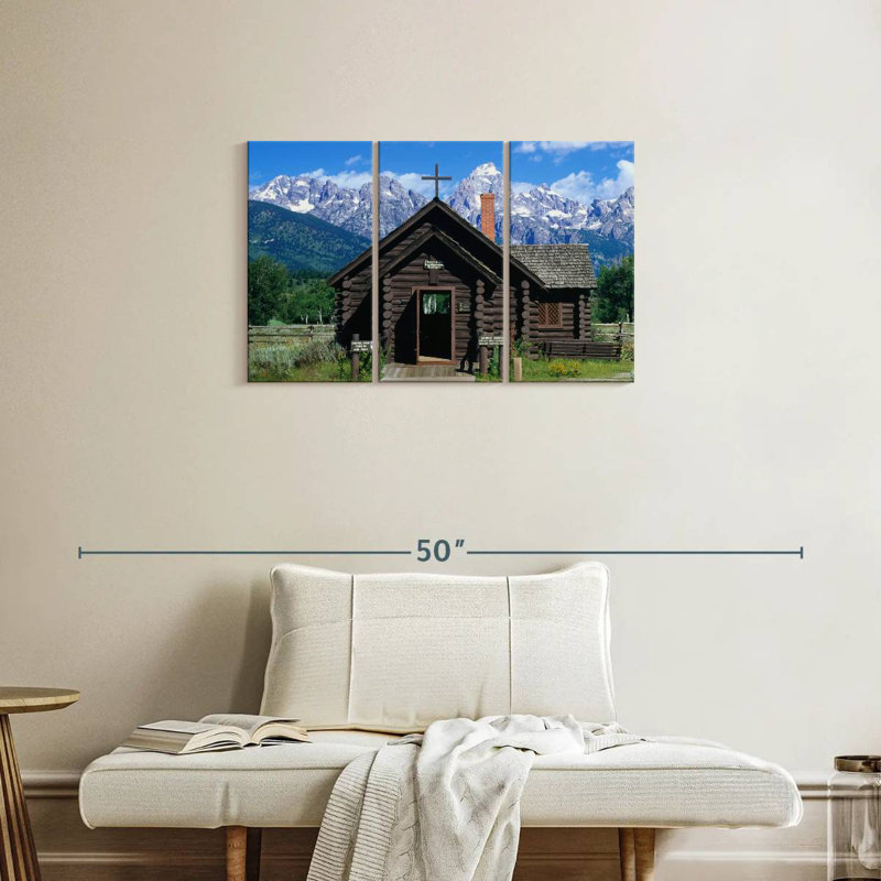 Chapelle en rondins de bois, H 20 po x l 33 po