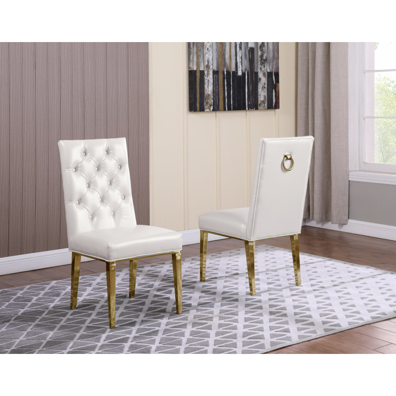 Ensemble repas pour 6 personnes Avalon, Blanc, 7 pièces : 1 table, 6 chaises