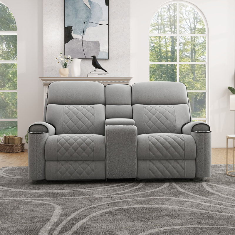 Causeuse inclinable électrique 75,5 po avec console centrale et rangement