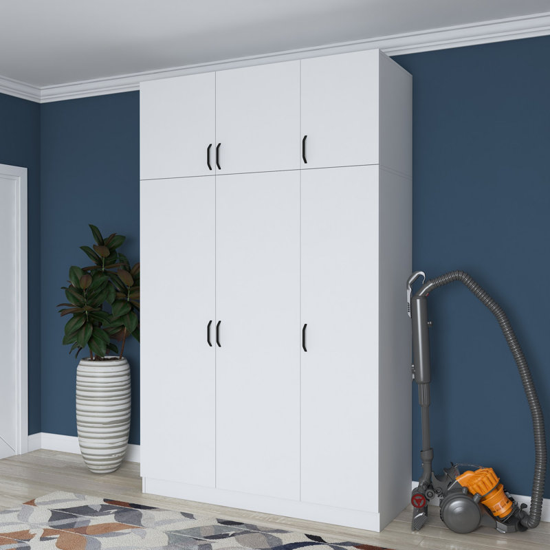 Jaroslava 6 Door Solid + Manufactured Wood Wardrobe