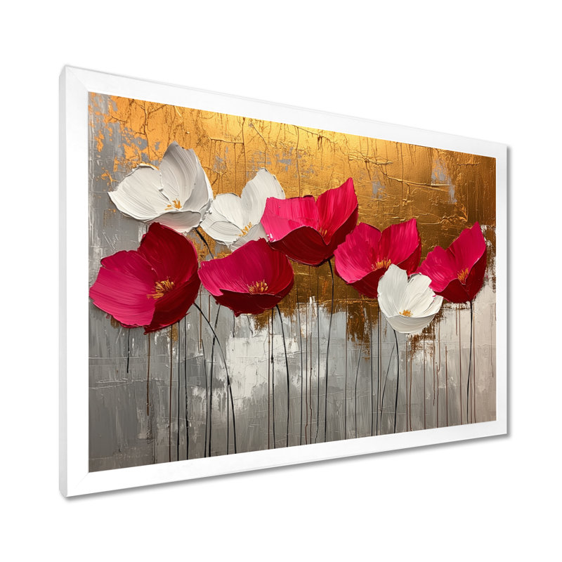 Lozoya - Floral Large Wall Art, H 30 po x l 40 po, Cadre simple, Blanc