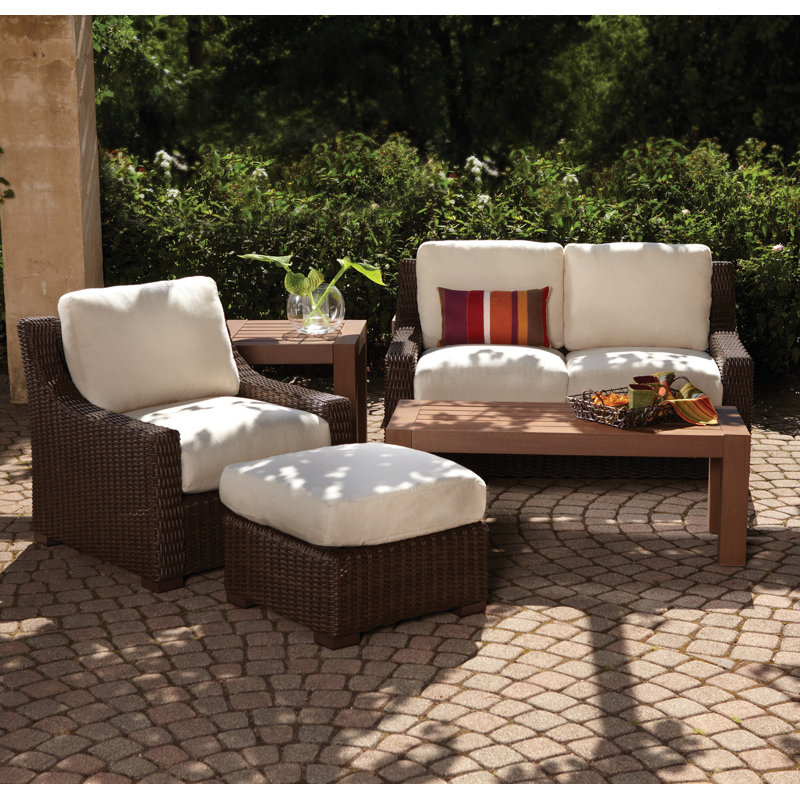 Mesa Outdoor Ottoman, Canvas Spa Sunbrella® Canvas