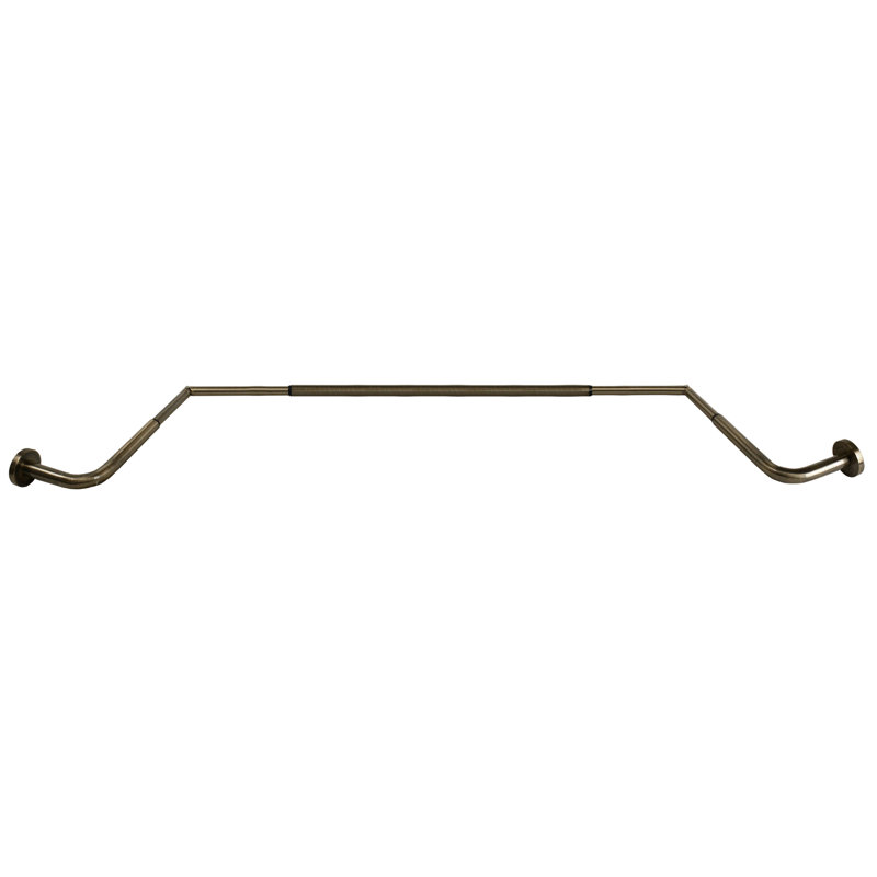 Bronze Adjustable Bay Window Curtain Rod Set with Mounting Screw Finial