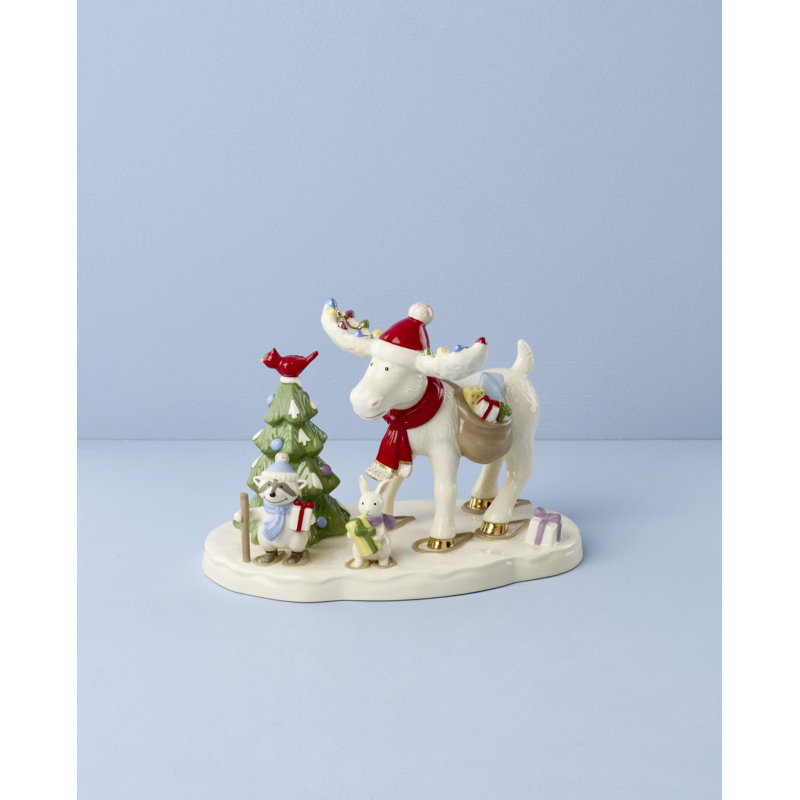 Marcel the Moose Delivering Gifts Figurine
