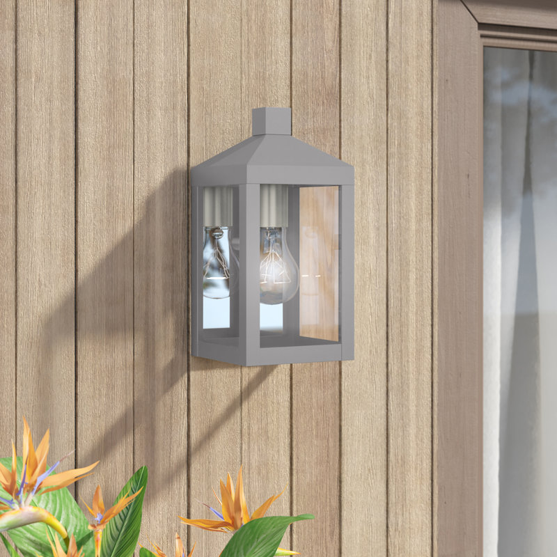Lanterne murale d'extérieur Bartek, H 12,75 po x l 6,25 po x P 6,25 po, Gris nordique