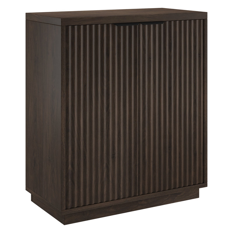 Alasha 28" Wide Rectangular Fluted Accent Cabinet, Alder Brown