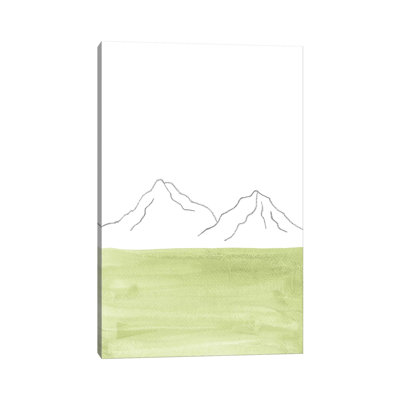 Minimal Green Landscape - Painting on Canvas