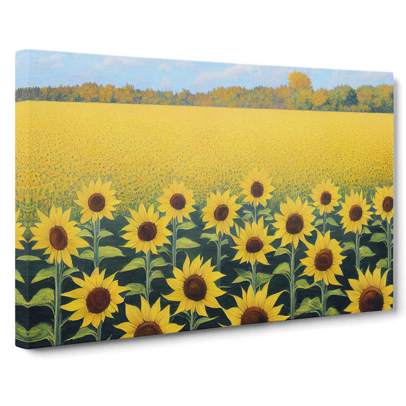 A Phenomenal Sunflower Field - Wrapped Canvas