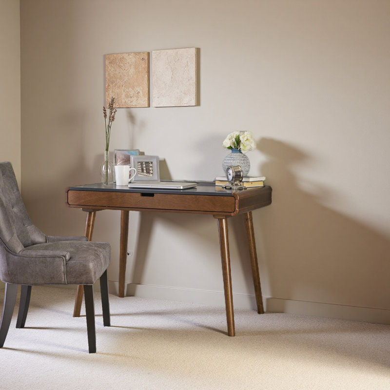 Bureau d'écriture avec grands tiroirs, table d'ordinateur pour espace de travail ou entrée