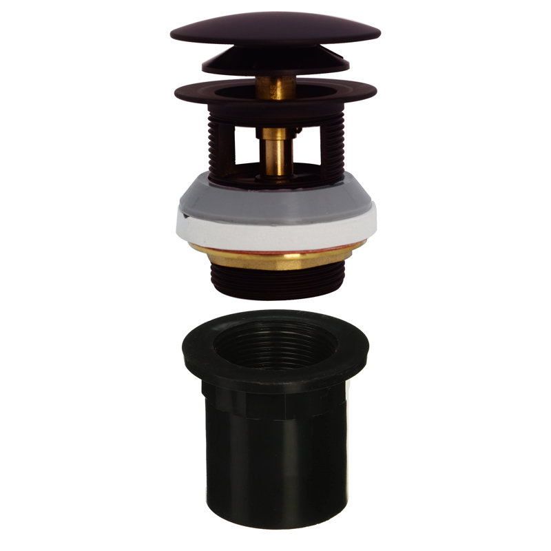 Integrated Overflow Drain 1-1/2 in. NPSM Coarse Thread Tip-Toe Mechanism with ABS Adapter, Oil Rubbed Bronze