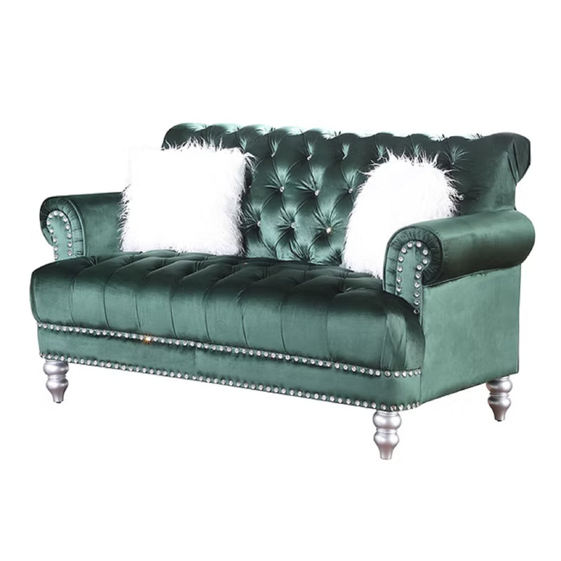 Ensemble de salon 2 pièces Brockway, Velours vert