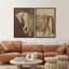 Abstrait abstrait cheval beige Moody fleur rétro antique rétro rustique Wall Art Decor-102833312-102833314