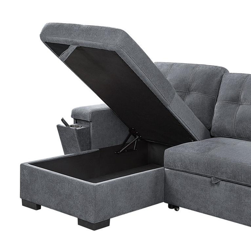 Canapé-lit modulaire réversible en tissu tissé