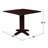 Solid Wood 36" Square Dual Drop Leaf Dining Table, Rich Mocha