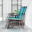 Ensemble de chaises berçantes d'extérieur 3 pièces avec table en verre