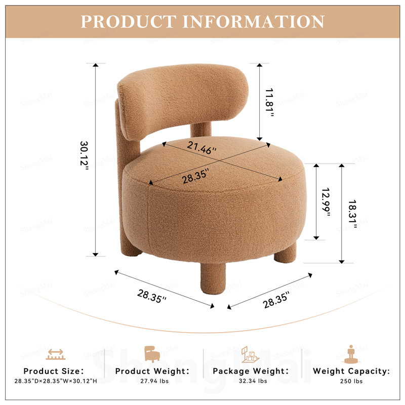 Fauteuil d'appoint Teddy, Brown