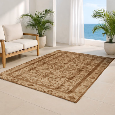 Tapis d'intérieur et d'extérieur persan beige