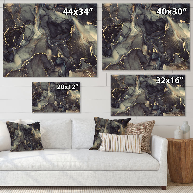 «Black Gold Infusion», reproduction d'art sur toile, H 30 po x l 40 po, Toile tendue
