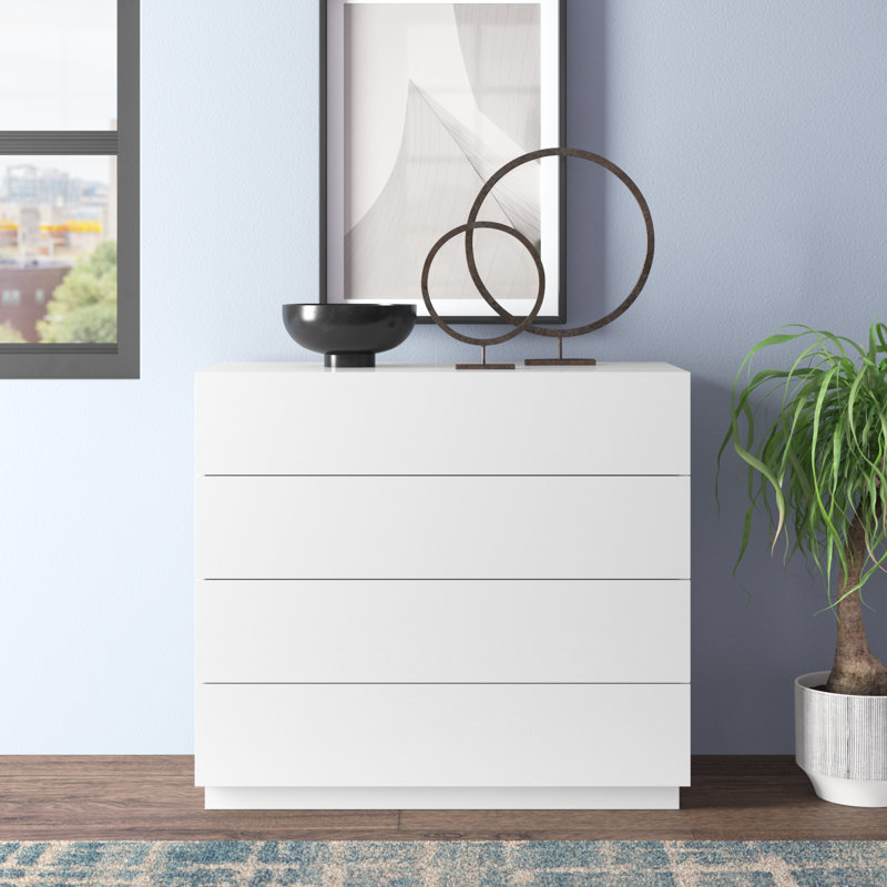 Charliyah 35.4'' W 4 - Drawer Dresser, White