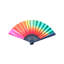 Grand fan coloré autocollant mural arc-en-ciel, art japonais, décor de ventilateur, autocollant mural moderne, dégradé de vinyle, 226GM-2088430922