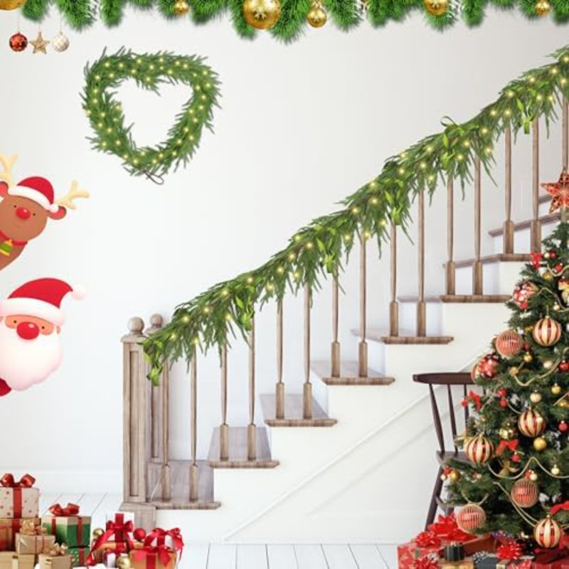 2 pièces 6pi guirlande de Noël avec lumières Norfolk