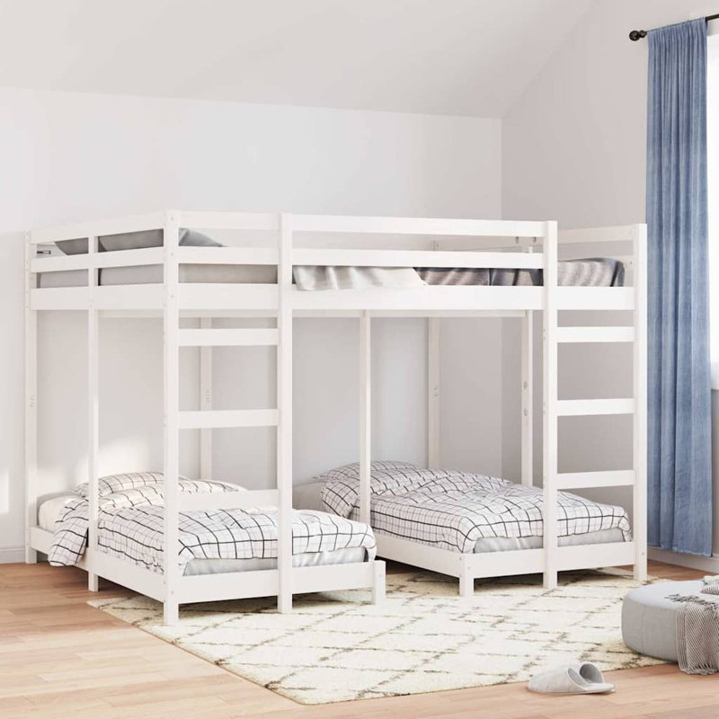 Bunk Bed, White, European Kingsize (160 x 200 cm)