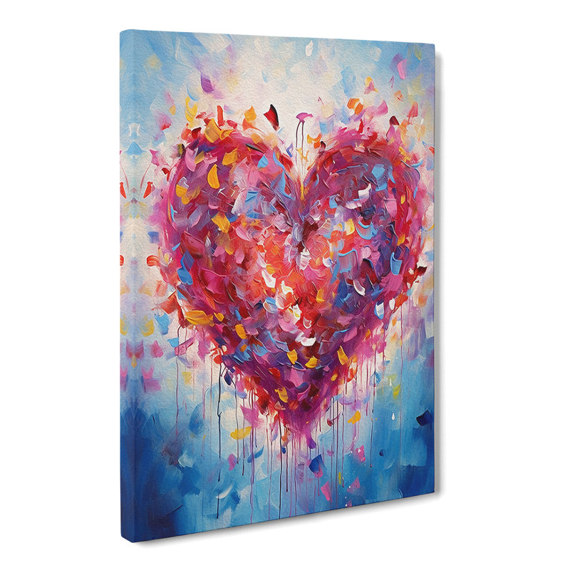 Love Heart Impressionism Art - No Frame Print, 60cm H x 40cm W x 3cm D