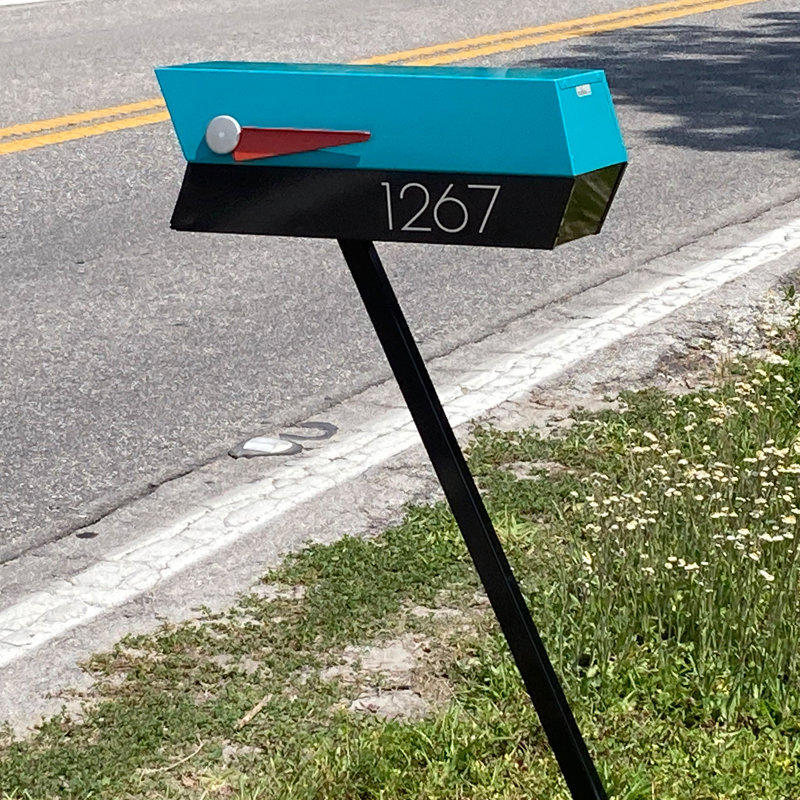 Boîte aux lettres moderne 2 tons, Noir / Turquoise