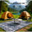 Geometric Style Reversible Outdoor Rug, Waterproof Plastic Straw with Carry Bag-26235941-26235940