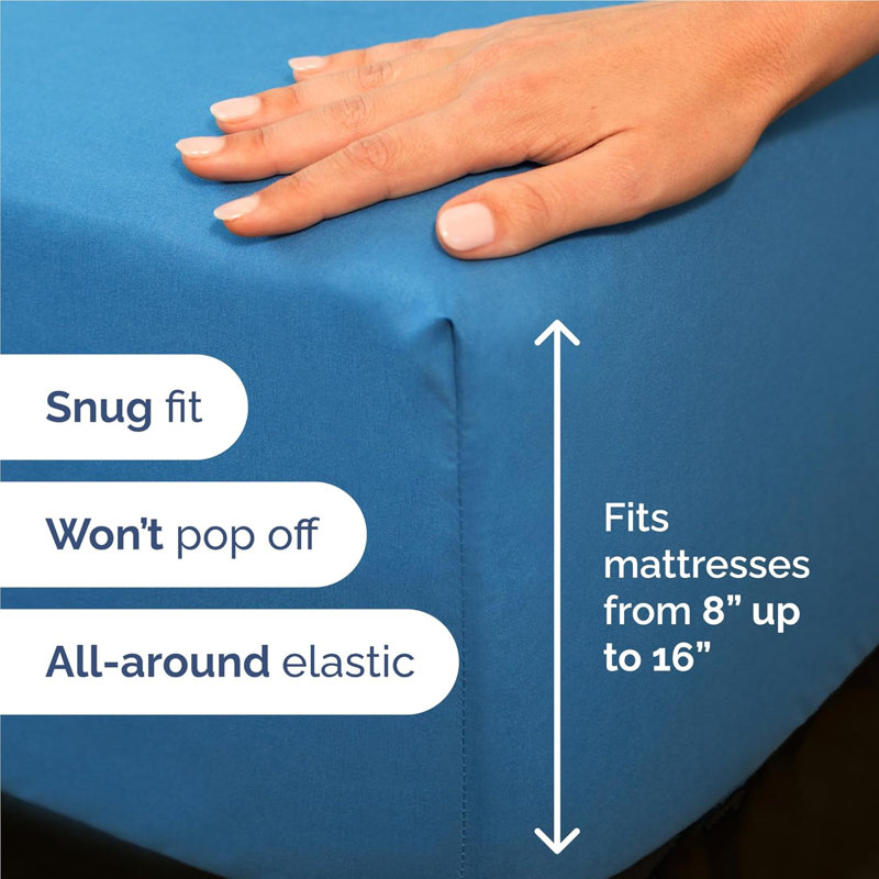 Premium Cooling, Soft & Wrinkle Free Sheet Set - Ultra Soft & Premium Hotel Luxury Bed Sheet Set, Denim Blue