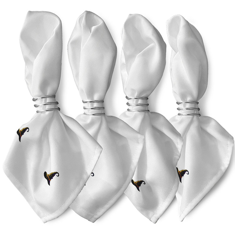 Ensemble de serviettes 4 pièces, L 18 po x L 18 po, Blanc