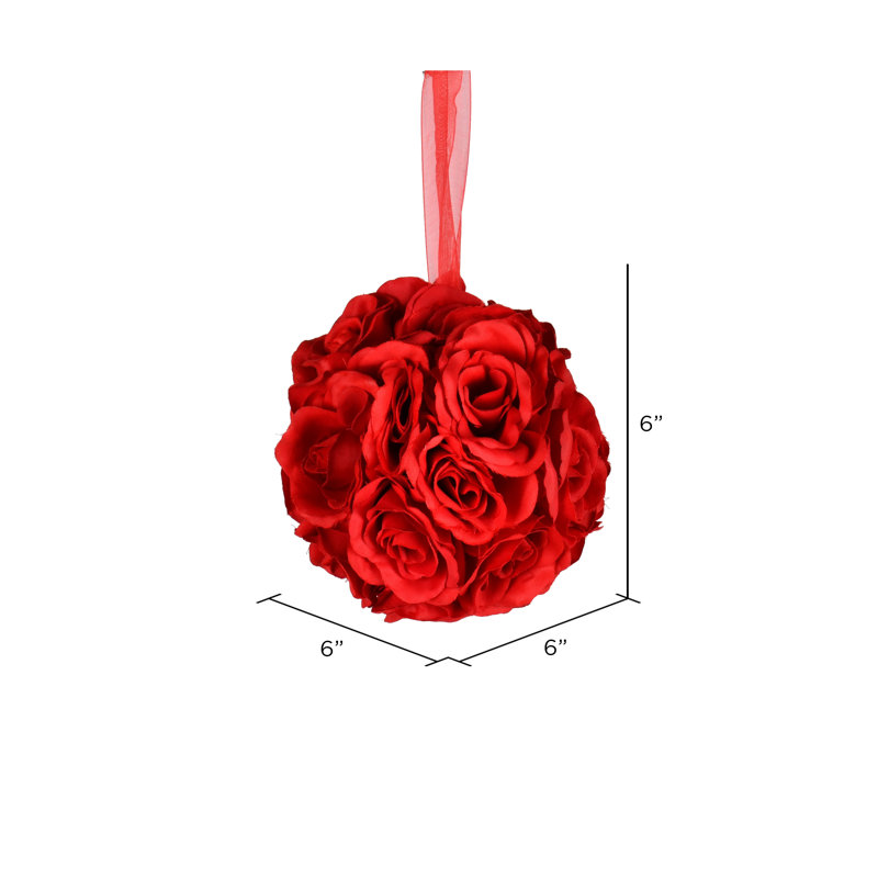 Boule de rose artificielle, Rouge