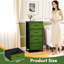 Commode de rangement verticale 4 tiroirs vert olive avec tiroirs en tissu