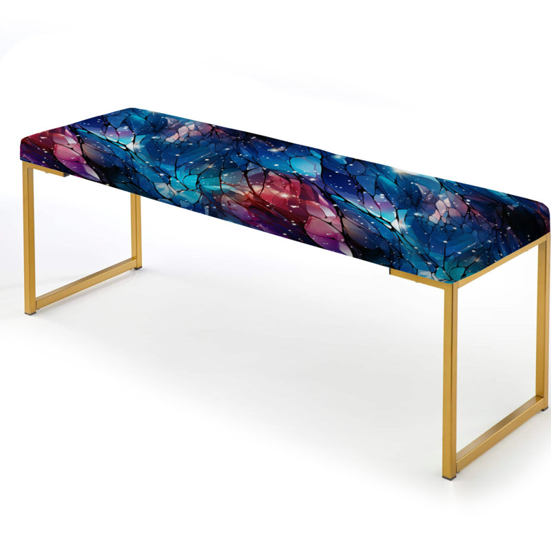 Banc rembourré en marbre bleu et rose Stardust Glint