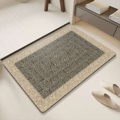 Non-Slip Bathroom Rug – Super Absorbent Skin-Friendly Tech Leather Mat For Toilet, Shower, And Sink
