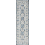 Hardanger Oriental Hand Tufted Wool Area Rug in Denim/White