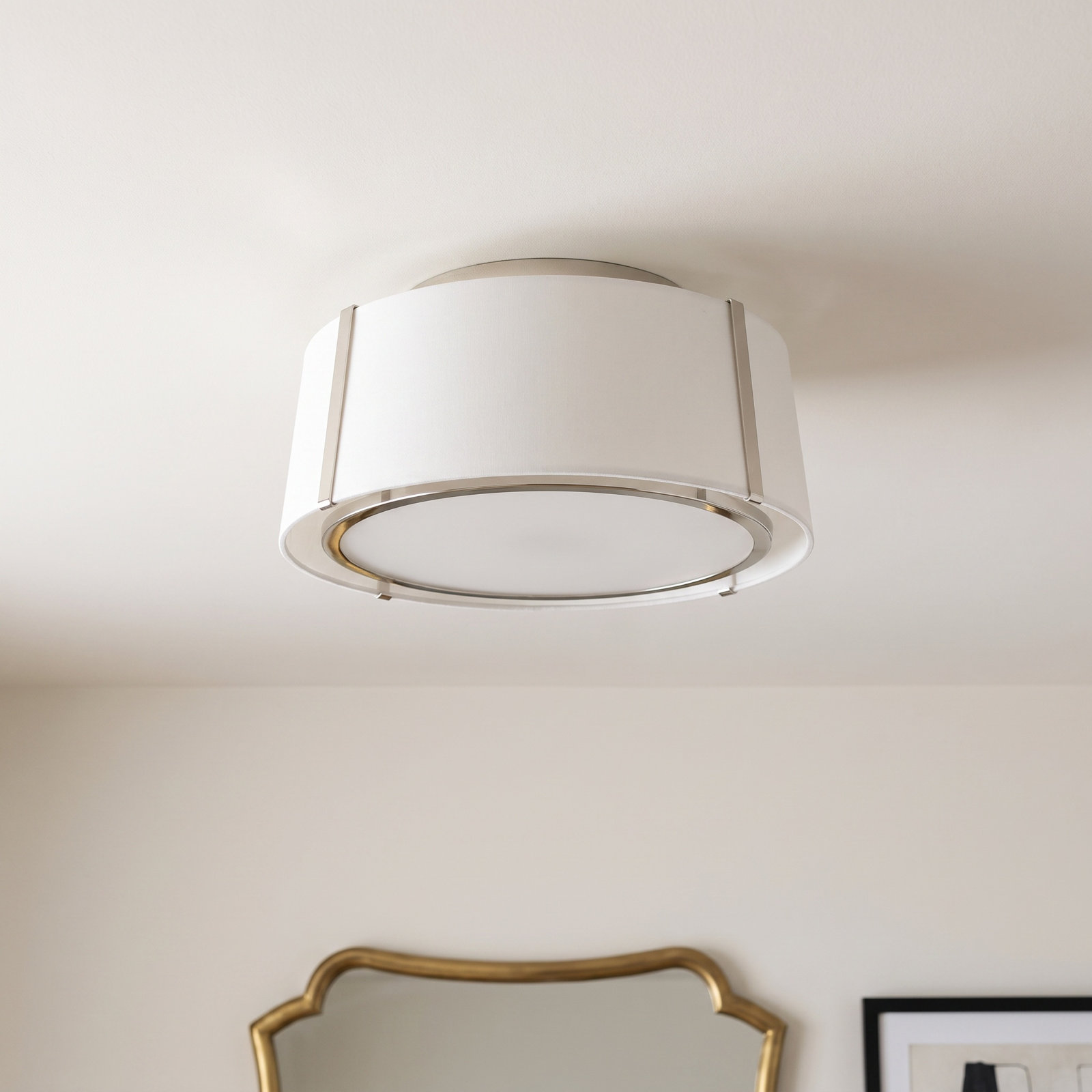 Marietta 3-Light Flush Mount, Polished Nickel