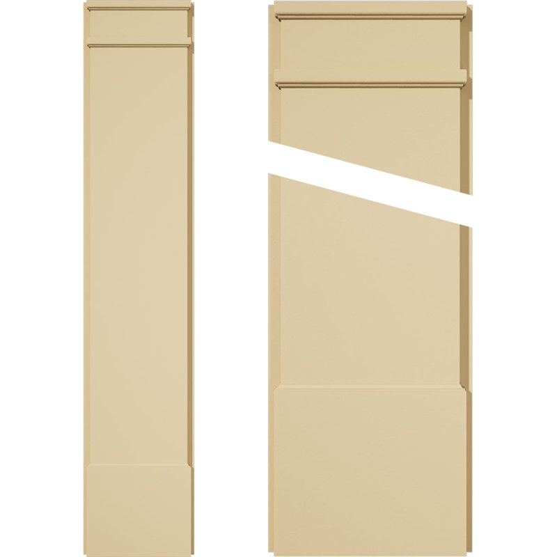 Pilastre simple en uréthane Signature avec majuscule et base, brun clair apprêté, 12 po x 60 po x 2 po, Décoratif