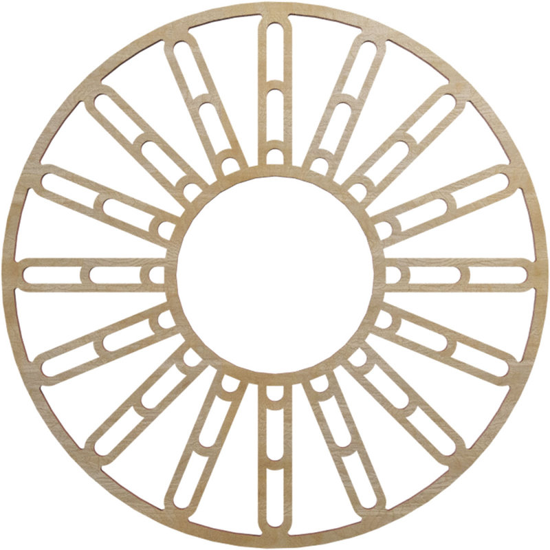 Médaillon de plafond en bois ajouré Hickory, Hickory, H 16 po x l 16 po x P 0,25 po