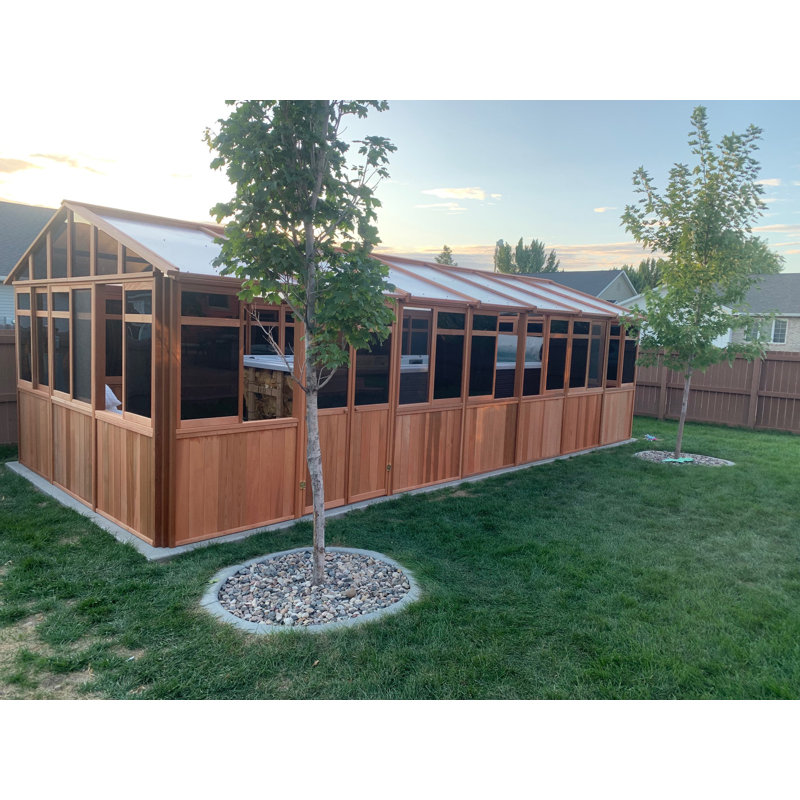 Pavillon de jardin en bois massif l 29 pi x P 13,5 pi
