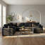 Grands canapés modulaires en forme de U avec rangement, chenille, style familial moderne