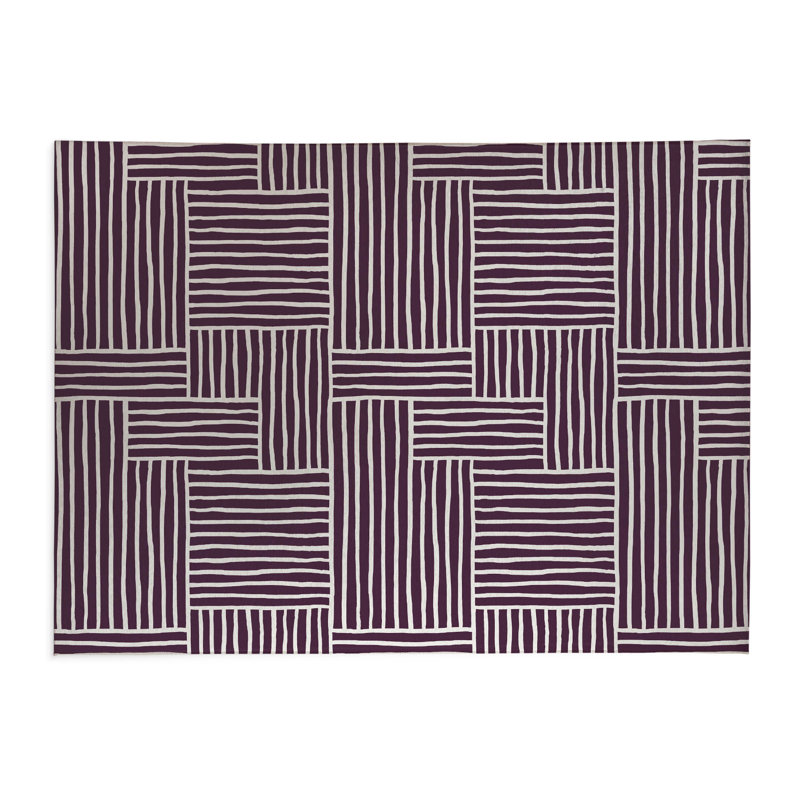 Tapis de cuisine Grid Puz, Rectangle 5 pi x 7 pi, Aubergine
