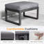 Ensemble de 2 repose-pieds de patio en aluminium toutes saisons de 26 po avec coussins gris épais-382291395