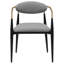 Chaise de salle à manger rembourrée en tissu gris Mistra-673808056