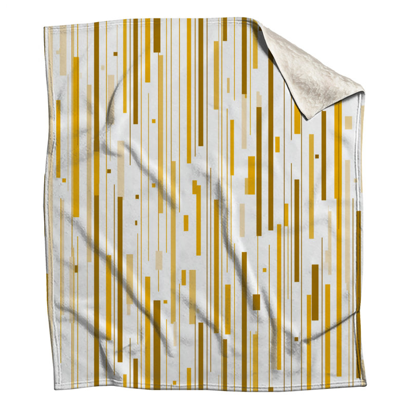 Abstract Stripes Fleece Throw Blanket - Pattern Throws for Sofas or Beds, 50in W x 60in H