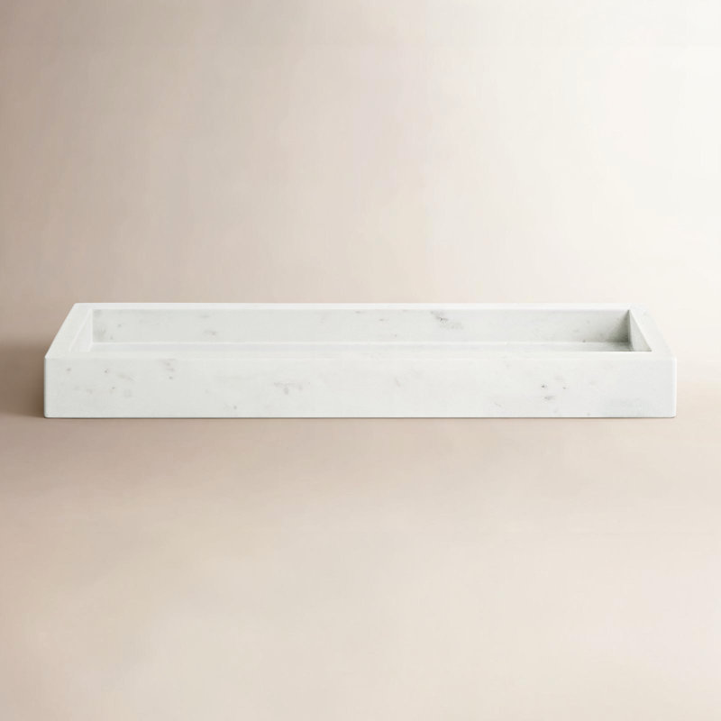 Joyelle Marble Tray - 12.5x4" - White